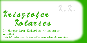 krisztofer kolarics business card